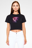 Kid Cudi Siyah  Crop Top Tişört