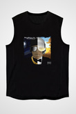 Kid 'n Play Baskılı Unisex Siyah Kolsuz Tişört