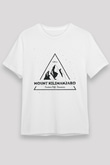 Kilimanjaro Beyaz Unisex Tişört T-Shirt - TişörtFabrikası