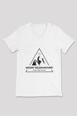 Kilimanjaro Beyaz Unisex V Yaka Tişört T-Shirt