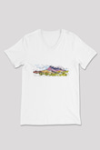 Kilimanjaro Beyaz Unisex V Yaka Tişört T-Shirt