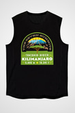 Kilimanjaro Siyah Unisex Kolsuz Tişört