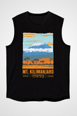Kilimanjaro Siyah Unisex Kolsuz Tişört