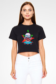 Killer Klowns from Outer Space Siyah   Crop Top Tişört