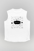 Kimya Bağlar Baskılı Unisex Beyaz Kolsuz Tişört