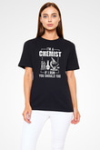 Kimya Bilimi Baskılı Unisex Siyah Tişört - Tshirt