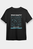 Kimya Formülleri Baskılı Unisex Siyah Tişört - Tshirt