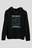 Kimya Formülleri Baskılı Unisex Siyah Hoodie