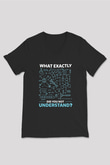 Kimya Formülleri Baskılı Unisex V Yaka Siyah Tİşört - Tshirt