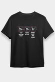 Kimya Periyodik Tablo Anne Baskılı Unisex Siyah Tişört - Tshirt