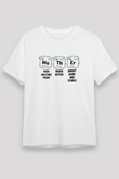Kimya Periyodik Tablo Anne Baskılı Unisex Beyaz Tişört - Tshirt