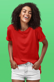 Kırmızı Basic Unisex Tişört T-Shirt - TişörtFabrikası