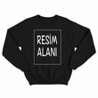 Kişiye Özel Siyah Unisex Sweatshirt Tasarla