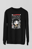 Kiss Baskılı Unisex Siyah Sweatshirt