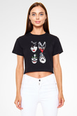 Kiss Siyah  Crop Top Tişört