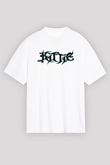 Kittie Baskılı Beyaz Unisex Oversize Tişört - Tshirt
