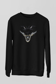 Kızgın Kurt Baskılı Unisex Siyah  Sweatshirt