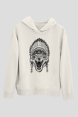 Kızılderili KurtBeyaz  Unisex Hoodie