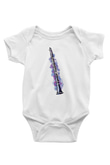 Klarnetçi Baskılı Beyaz Unisex Bebek Body - Zıbın