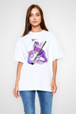 Klarnetçi Beyaz Unisex Oversize Tişört T-Shirt