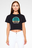 Klarnetçi Siyah  Crop Top Tişört