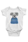 Koala Baskılı Beyaz Unisex Bebek Body - Zıbın