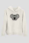Koala Baskılı Beyaz Unisex Hoodie