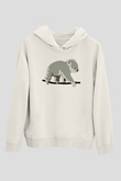 Koala Baskılı Beyaz Unisex Hoodie