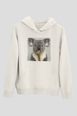 Koala Baskılı Beyaz Unisex Hoodie