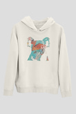 Koala Baskılı Beyaz Unisex Hoodie