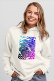 Koala Baskılı Beyaz Unisex Hoodie
