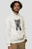 Koala Baskılı Beyaz Unisex Hoodie