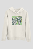 Koala Baskılı Beyaz Unisex Hoodie