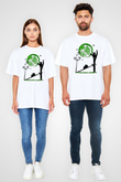 Koala Baskılı Beyaz Unisex Oversize Tişört - Tshirt