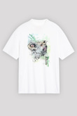 Koala Baskılı Beyaz Unisex Oversize Tişört - Tshirt