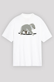 Koala Baskılı Beyaz Unisex Oversize Tişört - Tshirt