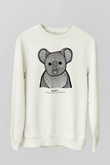 Koala Baskılı Beyaz Unisex Sweatshirt