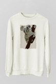 Koala Baskılı Beyaz Unisex Sweatshirt