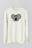 Koala Baskılı Beyaz Unisex Sweatshirt