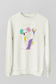 Koala Baskılı Beyaz Unisex Sweatshirt
