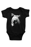 Koala Baskılı Unisex Siyah Bebek Body - Zıbın