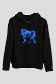 Koala Baskılı Unisex Siyah Hoodie