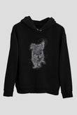 Koala Baskılı Unisex Siyah Hoodie