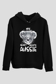 Koala Baskılı Unisex Siyah Hoodie