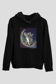 Koala Baskılı Unisex Siyah Hoodie