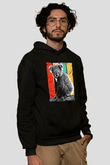 Koala Baskılı Unisex Siyah Hoodie