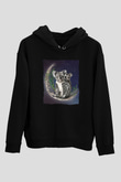 Koala Baskılı Unisex Siyah Hoodie