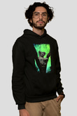 Koala Baskılı Unisex Siyah Hoodie