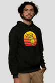Koala Baskılı Unisex Siyah Hoodie