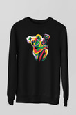 Koala Baskılı Unisex Siyah Sweatshirt